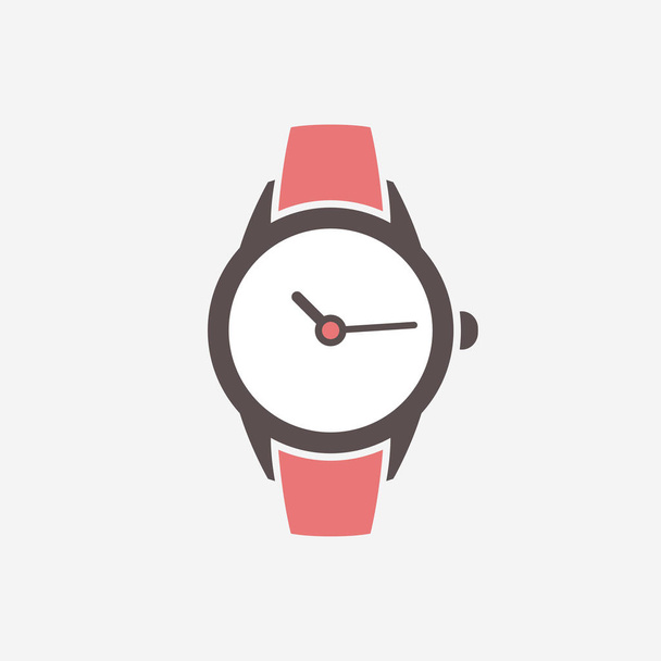 watch silhouette icon on white - Вектор,изображение