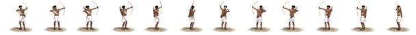 Set of 3d ancient warrior on white background - Photo, Image
