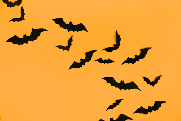 halloween decorations concept many black paper bat - Fotografie, Obrázek