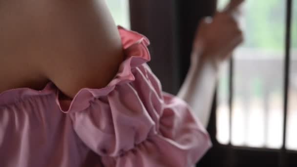 young asian girl posing indoors, Thailand people - Felvétel, videó