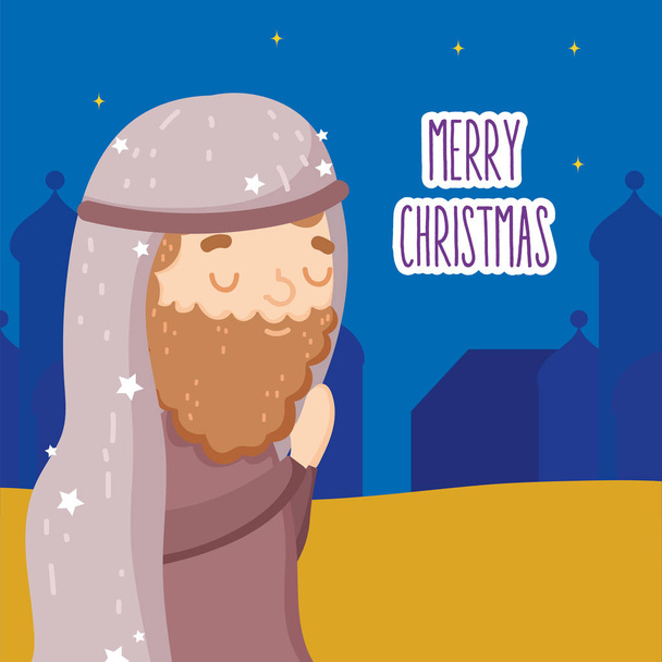 benedetto joseph orante presepe presepe presepe, allegro Natale - Vettoriali, immagini