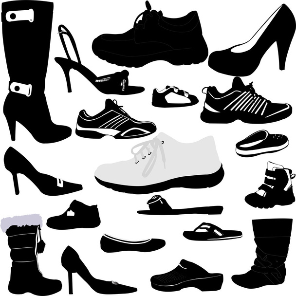 Shoes silhouettes - Vector, Image