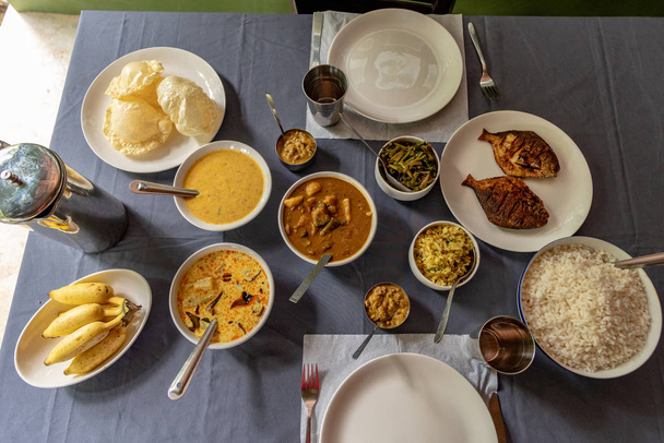 A Variety of Southern Indian Food on Table - Φωτογραφία, εικόνα