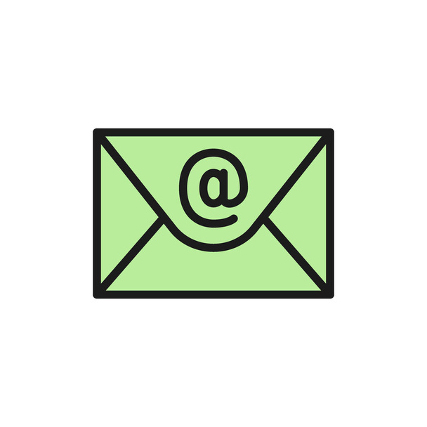 Email do vetor, ícone da cor plana da mensagem do Internet
. - Vetor, Imagem