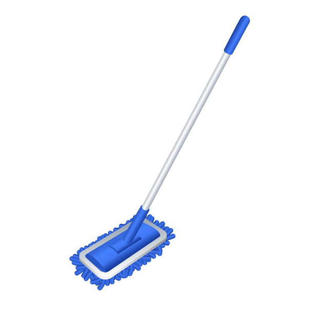 Blue mop icon, cartoon style - Διάνυσμα, εικόνα