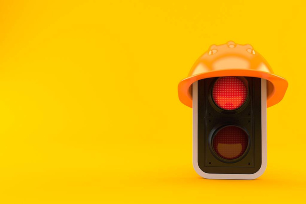 Červená semafor s hardhat - Fotografie, Obrázek