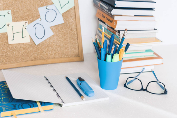 Back to school background. Stationery accessories ��� notebooks  - 写真・画像