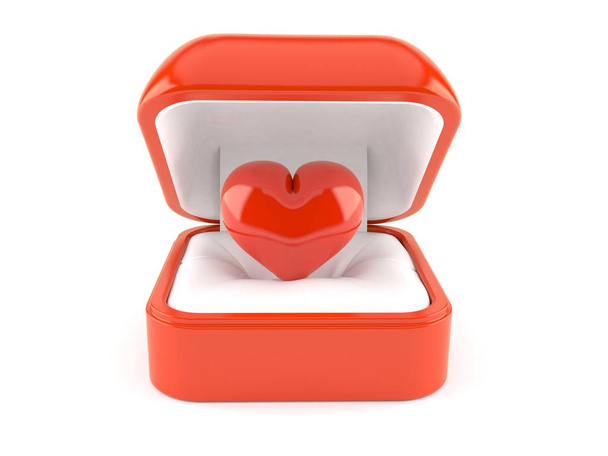 Heart inside engagement ring box - Photo, image