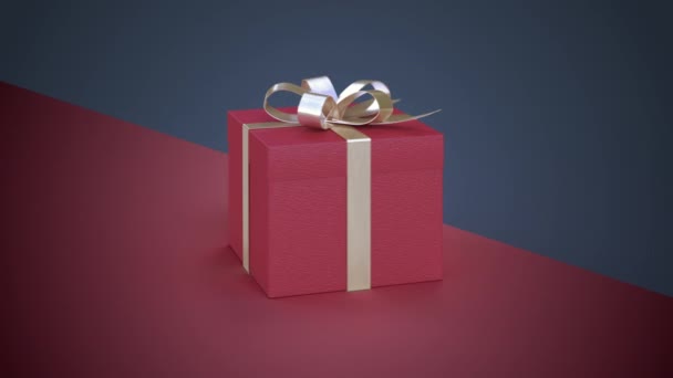 3d Render Red Gift - 4k naadloos roterend realistisch cadeau - Video