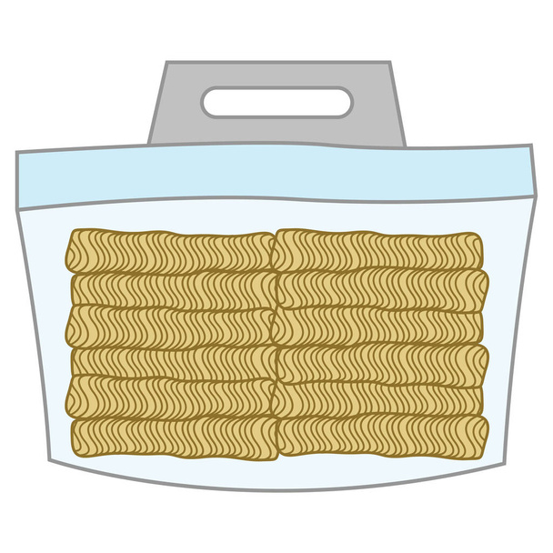 στιγμιαίο noodle στη συσκευασία, διανυσματική απεικόνιση - Διάνυσμα, εικόνα