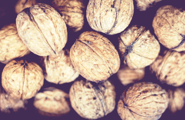 Natural walnut in shell background pattern texture. - Valokuva, kuva