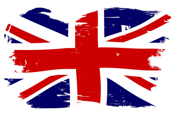 Union Jack British Flag With Grunge - ベクター画像