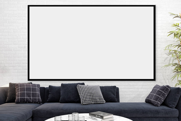 nagy luxus modern minimal fényes belső terek szoba mockup illustr - Fotó, kép