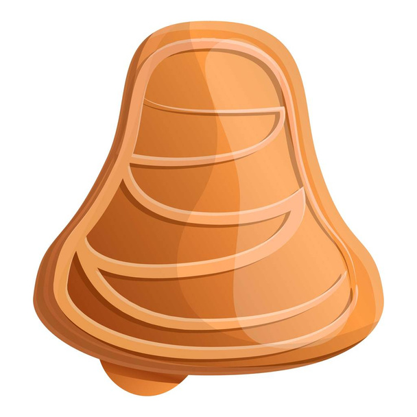 Gingerbread bell icon, cartoon style - Vektor, Bild