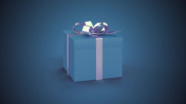 3d Render Blue Gift - 4k naadloos roterend realistisch cadeau - Video