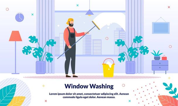 Bannière vectorielle de service de lavage professionnel de Windows
 - Vecteur, image