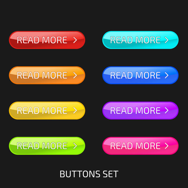 Set of colorful glass buttons. Web design elements - Vecteur, image