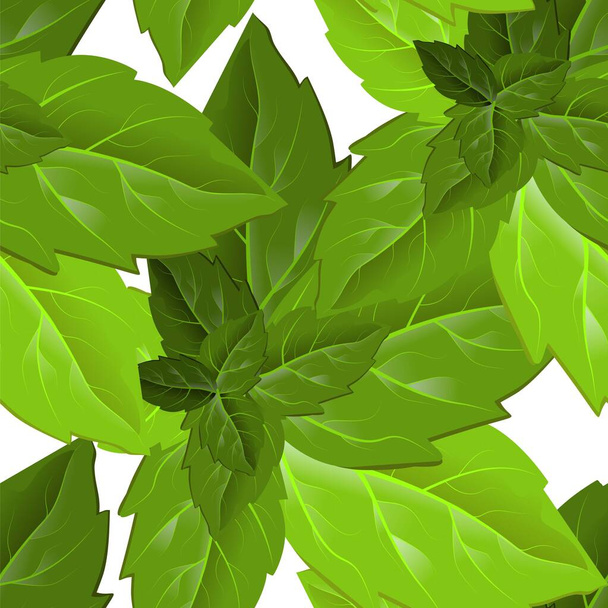 Waldlaub. Druckdesign. schöne abstrakte Muster mit grünen Blättern auf weißem Hintergrund. grüne Blätter für die Stoffgestaltung. Vektorflorales Muster - Vektor, Bild