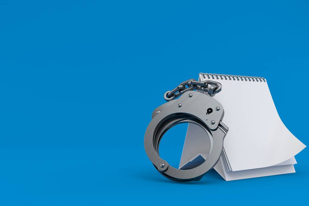 Handcuffs with blank calendar - Foto, Imagen