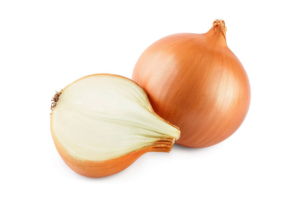 yellow onion isolated on white background close up - Photo, Image