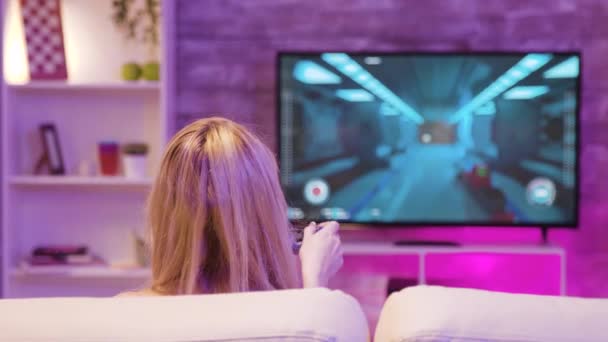 Boyfriend joining his girlfriend to play video games - Footage, Video