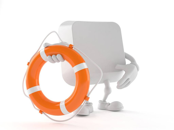 Computer key character holding life buoy - Photo, Image