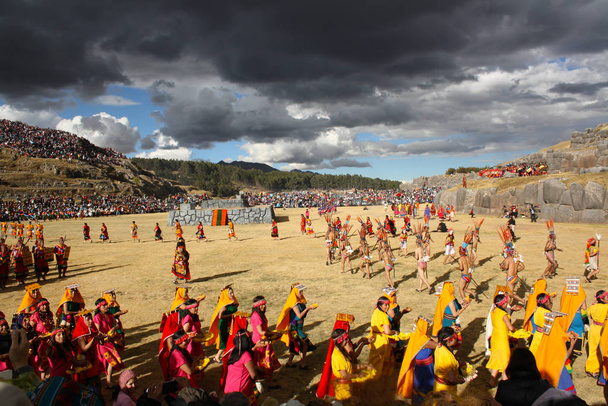 Inti Raymi festival, Cusco, Sacsayhuaman, Peru - Фото, изображение