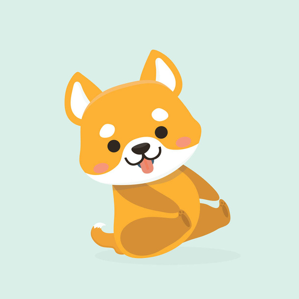 Vector illustration of cute Shiba Inu dog. - Vektor, kép