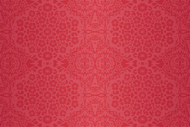 Colorful art with pink seamless floral pattern - Vecteur, image