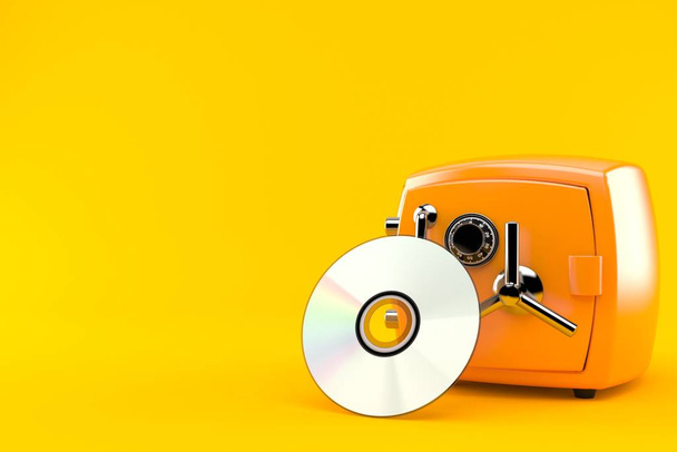 Cofre laranja com disco cd
 - Foto, Imagem