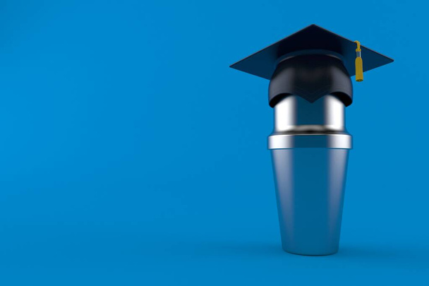 Cocktail shaker with mortarboard - Фото, изображение