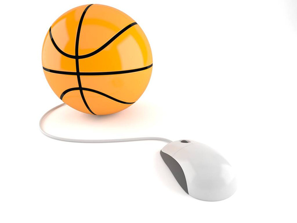 Piłka do koszykówki z myszą komputerową - Zdjęcie, obraz