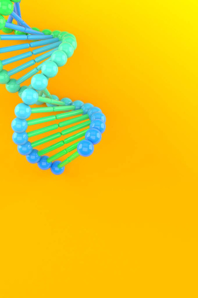 DNA op oranje achtergrond - Foto, afbeelding