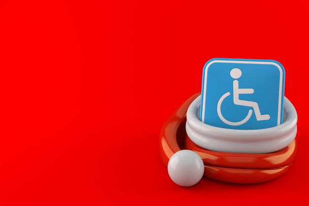 Handicap-Symbol im Weihnachtsmann-Hut - Foto, Bild