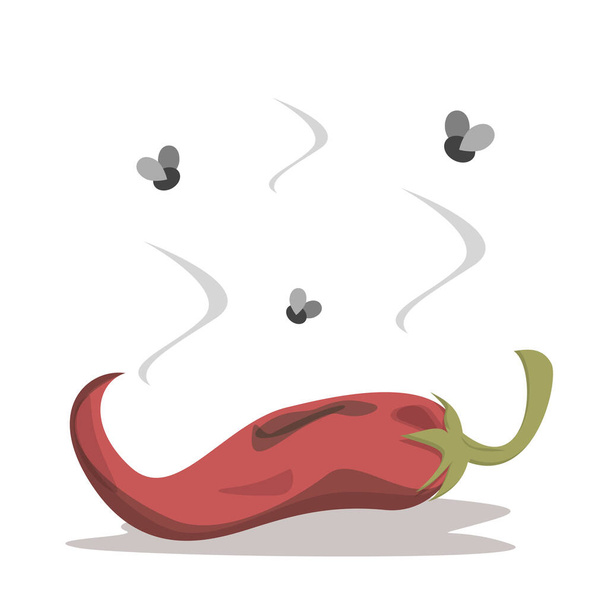 Свежий и вкусный красный перец чили становится плохим вектором изолированы
 - Вектор,изображение