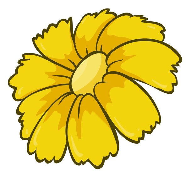 Fleur simple en couleur jaune
 - Vecteur, image