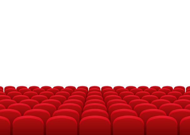 Auditorio de cine con asientos rojos. Vector. Aislado
. - Vector, Imagen