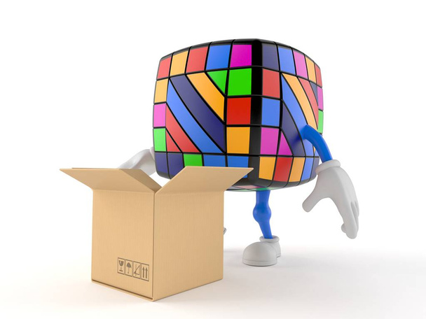 Puzzle personnage jouet avec boîte ouverte en carton
 - Photo, image