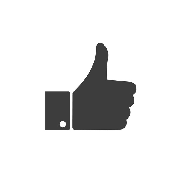 Thumb up Icon in flat style isolated on white background. Vector. - Vector, Image