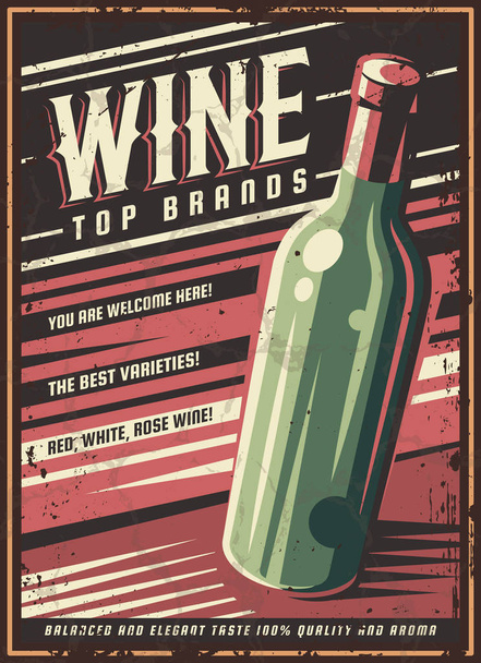 Retro poster wine. - Vector, Image