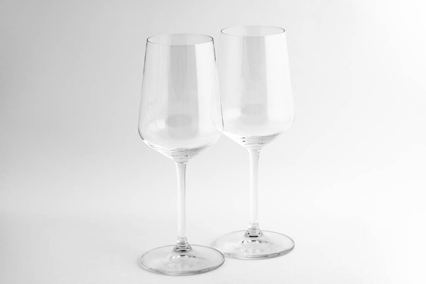 Two clean wine glasses - Photo, Image