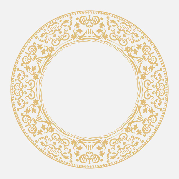Round decorative baroque ornament. - Vector, afbeelding