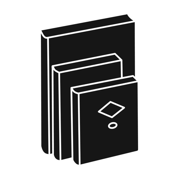 Stack of books vector icon.Black vector icon isolated on white background stack of books . - Vector, imagen