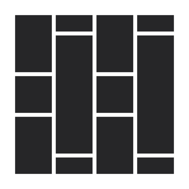 Parquet floor vector icon.Black vector icon isolated on white background parquet floor. - Vecteur, image