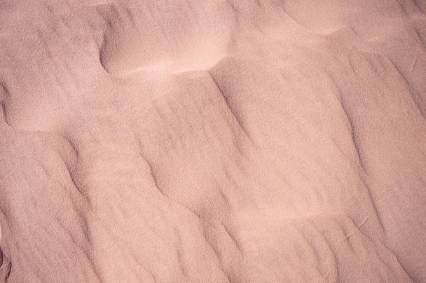 Summer rose sand dune pattern for background. Close-up of patterns in a sand dune with ripples, sand texture - Photo, Image