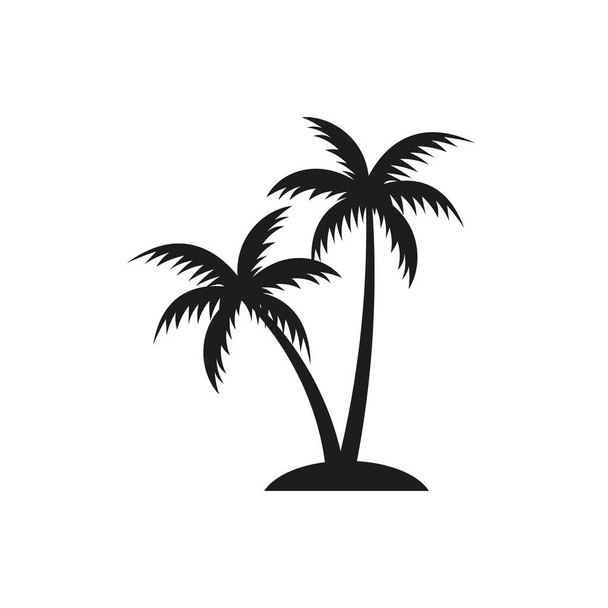 Zwarte vector enkele palmboom silhouet pictogram. - Vector, afbeelding