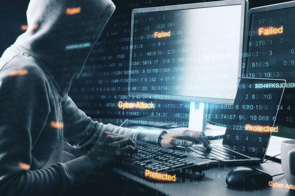 Хакер с помощью компьютера
 - Фото, изображение