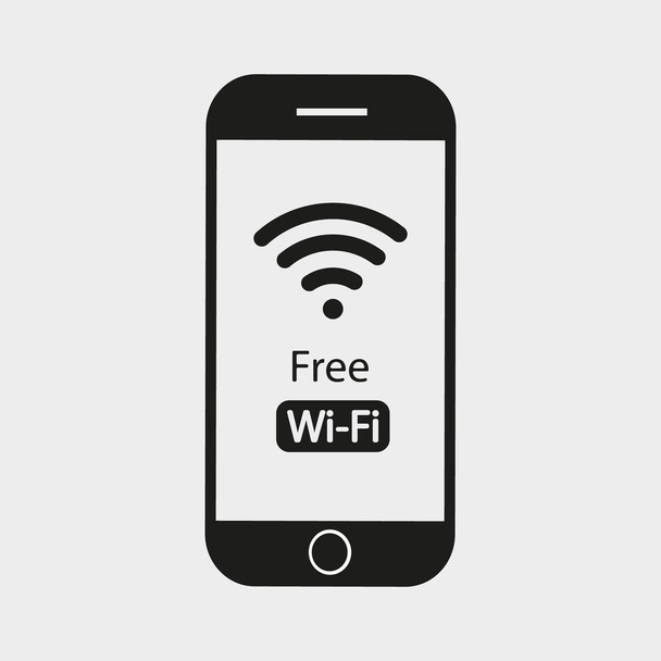 Smartphone con icona wi-fi sullo schermo vettoriale su sfondo bianco
. - Vettoriali, immagini