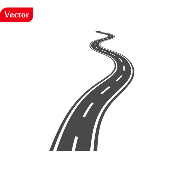Vector black car road icon. Highway symbol. Road sign. eps10 - Vector, Image