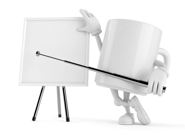 Mug character with blank whiteboard - Photo, Image